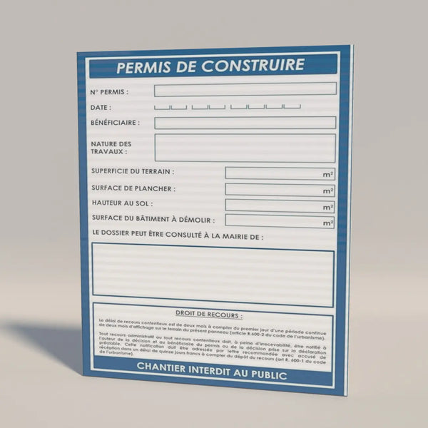 Panneau Permis de construire