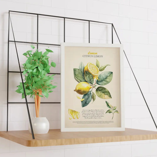 A custom-made poster on a shelf